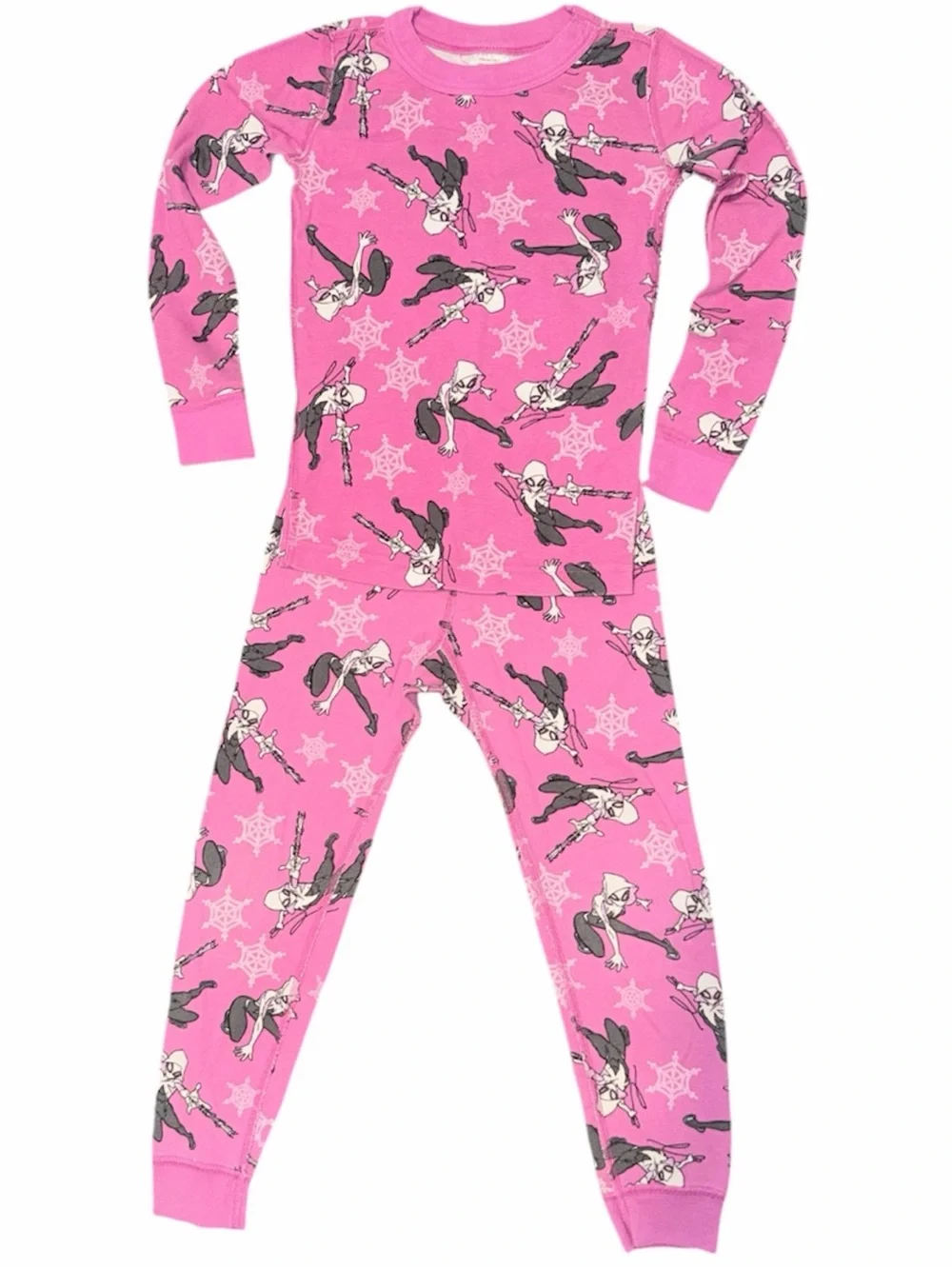 Hanna Andersson Pink Spider-Web Character Two-Piece Pajama Set